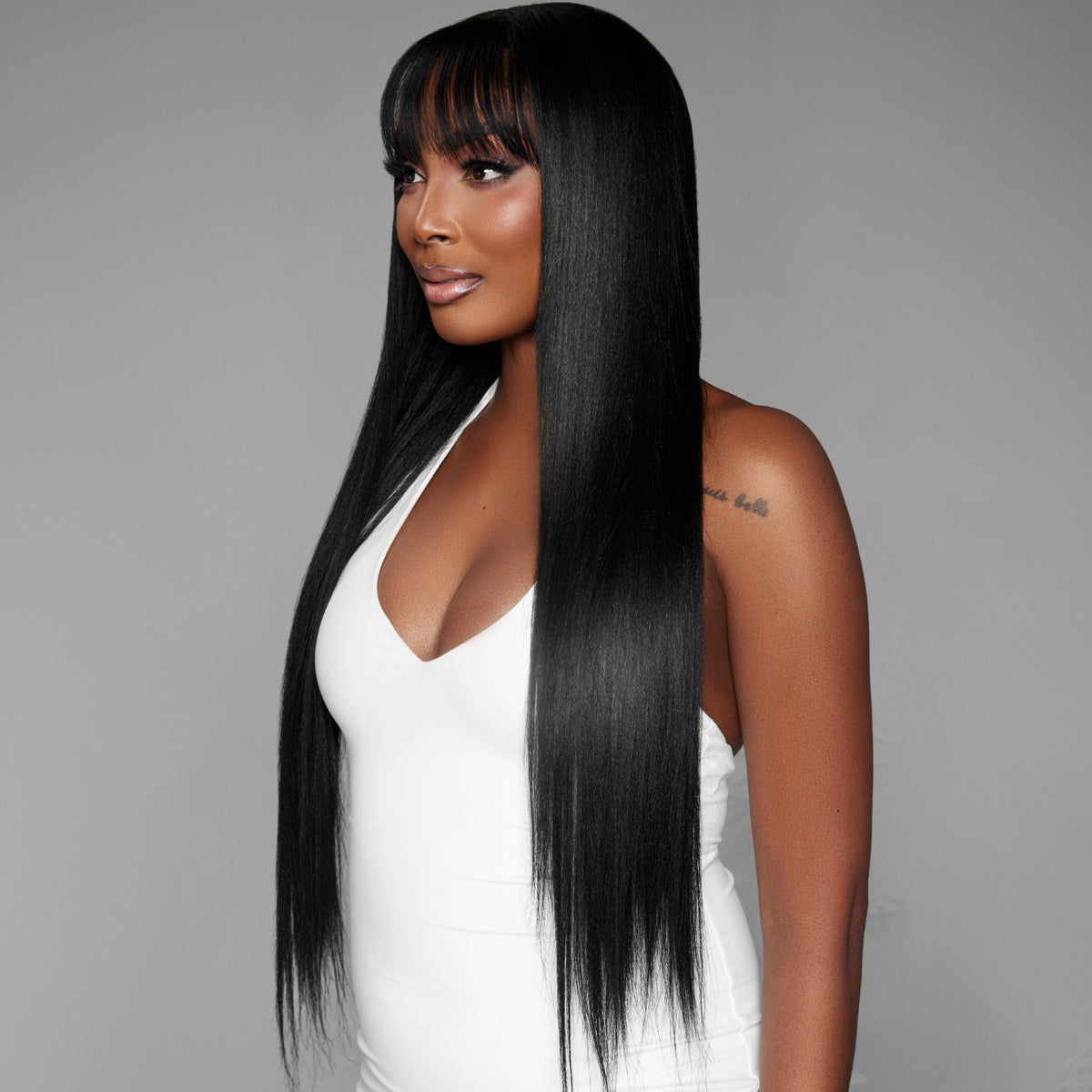 Hair Extensions Silk Black Hair Silk Press 4C Textured Straight